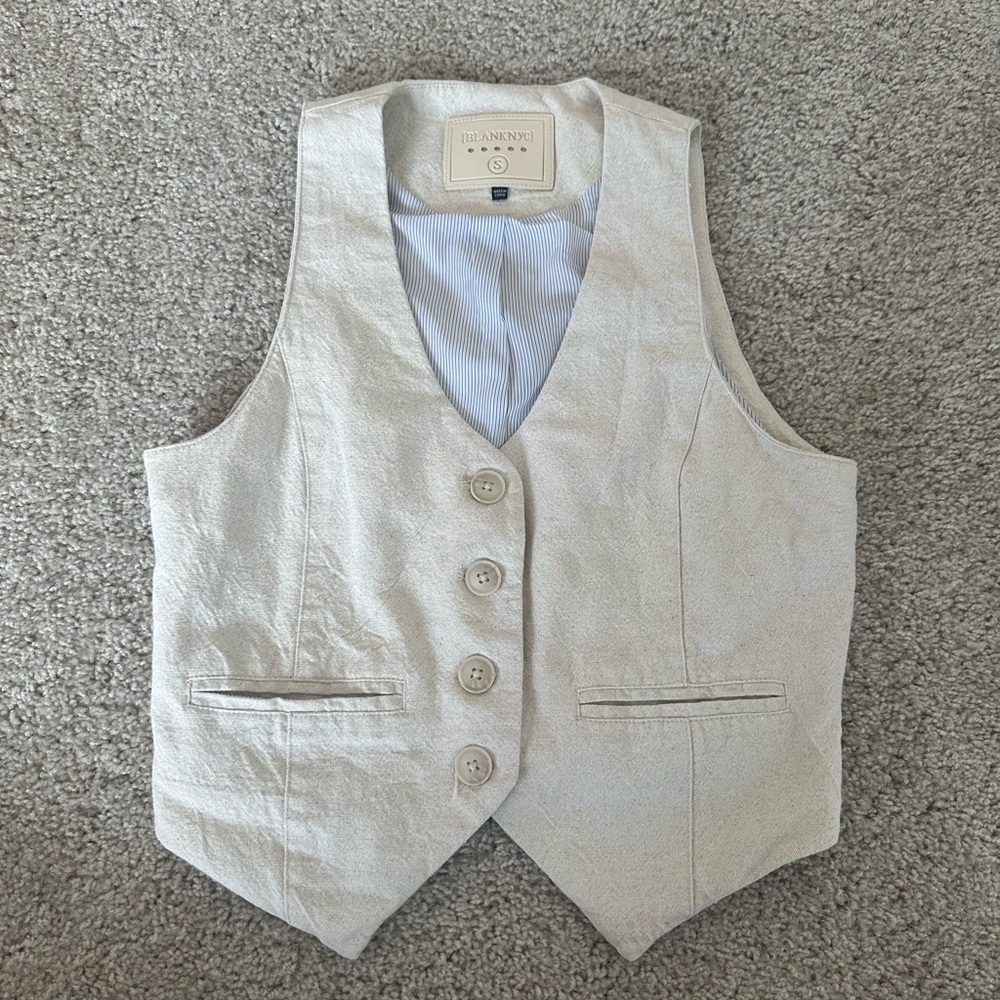 blanknyc beige vest top